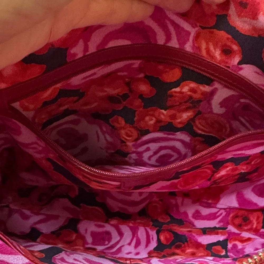 Kate Spade New York Red Leather Shoulder‎ Bag – Floral Lining